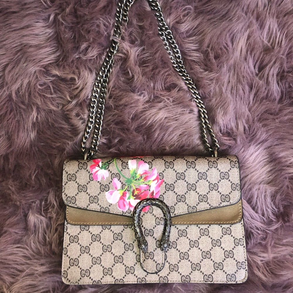 Gucci Flower Bag with metal chain strap